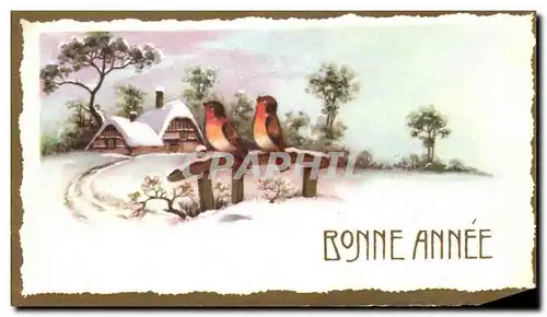 Cartes postales Fantaisie Bonne Annee Oiseaux