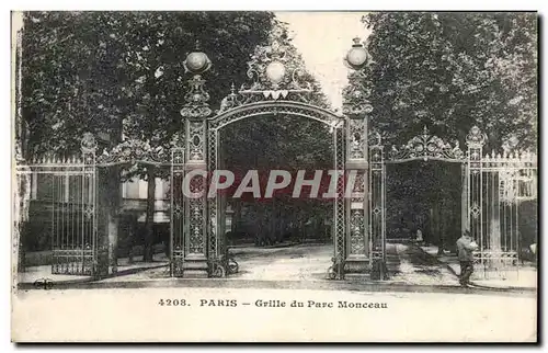 Cartes postales Paris Grille du Parc Monceau