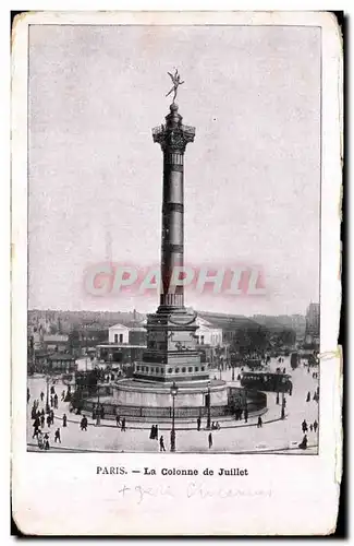 Cartes postales Paris La Colonne de Juillet Publicite Oriflamme Petrole de luxe