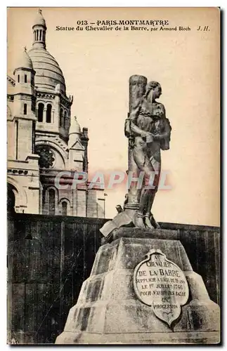 Ansichtskarte AK Paris Montmartre Statue du Chevalier de la Barre Sacre Coeur