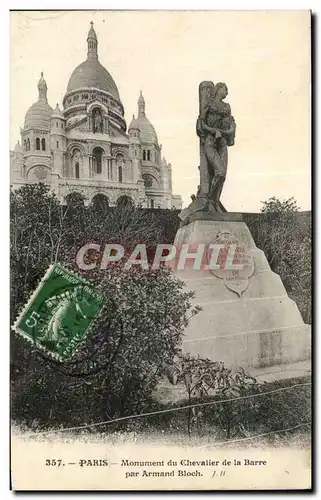 Cartes postales Paris Monument Du Chevalier De La Barre Par Armand Bloch Sacre Coeur Montmartre