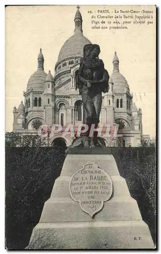 Ansichtskarte AK Paris Le Sacre Coeur Et Statue Du Chevalier De La Barre