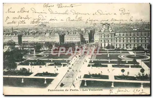 Ansichtskarte AK Paris Panorama Les Tuileries Louvre