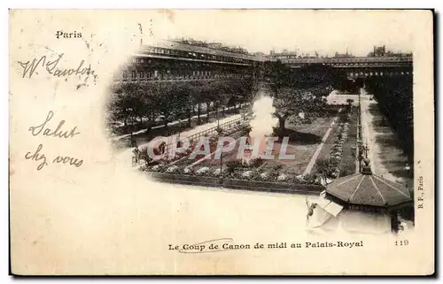 Cartes postales Le Coup De Canon De Midi Au Palais Royal Paris