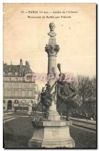 Cartes postales Paris Jardin De l&#39Infante Monument De Raffet Par Fremiet (en face du Louvre)