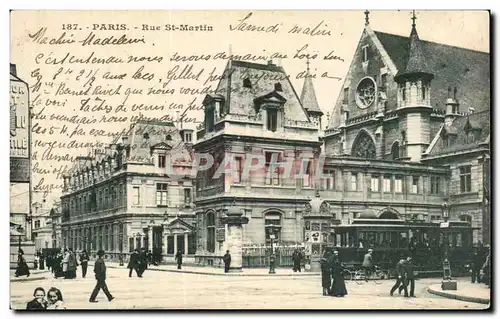 Cartes postales Paris Rue St Martin Tramway