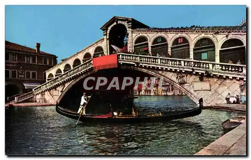 Cartes postales Venezia Ponte Di Riaito Gondola l&#39Ont De Riaito Et