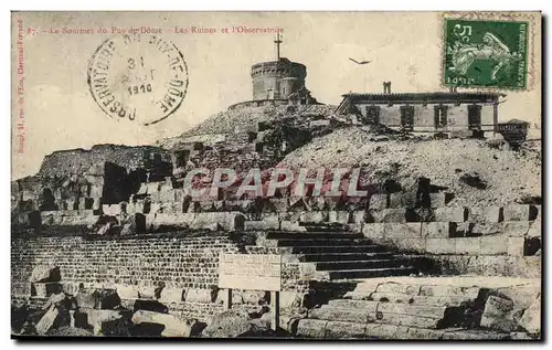 Cartes postales Le Sommet Du Puy De Dome Les Ruines Et l&#39Observatoire