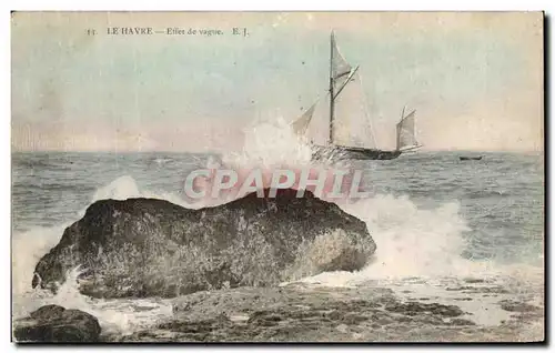 Cartes postales Le Havre Effet de Vague Bateau