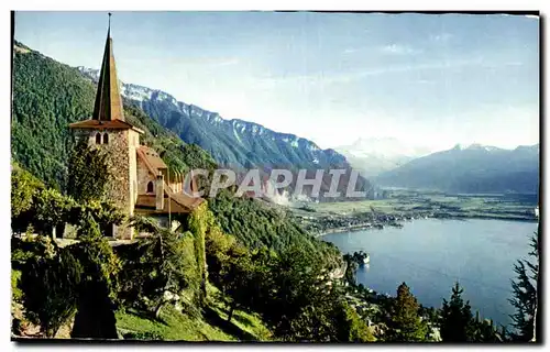 Cartes postales Montreux L&#39Eglise de Glion et les Dents du Midi