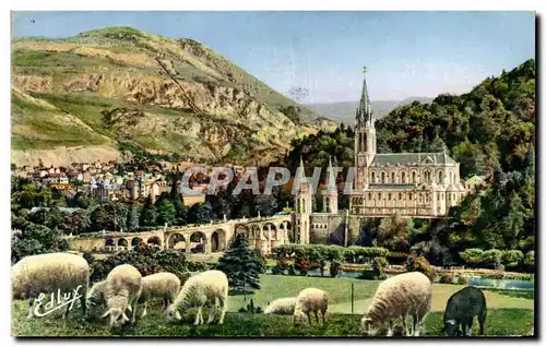 Cartes postales Lourdes La Basilique Et Le Pic Du Jer the Basilica And the Pic Du Jer