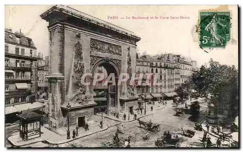 Cartes postales Paris Le Boulevard Et La Porte Saint Denis