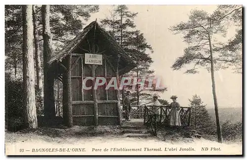 Cartes postales Bagnoles De L'Orne Parc De l'Etablissement Thermal L'Abri Janolin