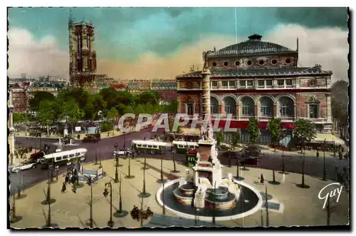 Ansichtskarte AK Paris Merveilles la Place du Chatelet et la tour Saint Jacques