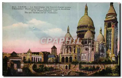 Ansichtskarte AK Paris La Basilique du Sacre Coeur avec I&#39Escalies Monumental