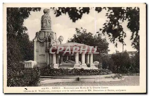 Cartes postales Nancy Monument aux Morts de la Grande Guerre