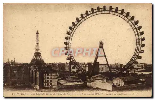 Cartes postales Paris La Grande Roue Avenue de Suffren Tour Eiffel