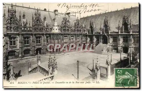 Cartes postales Rouen Plais de Justice Ensemble vu de la Rue aux juifs Judaica