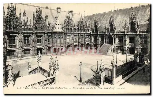 Cartes postales Rouen Plais de Justice Ensemble vu de la Rue aux juifs Judaica