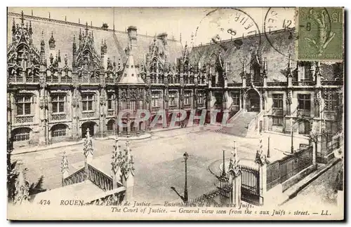 Cartes postales Rouen Plais de Justice Ensemble vu de la Rue aux juifs Judaica