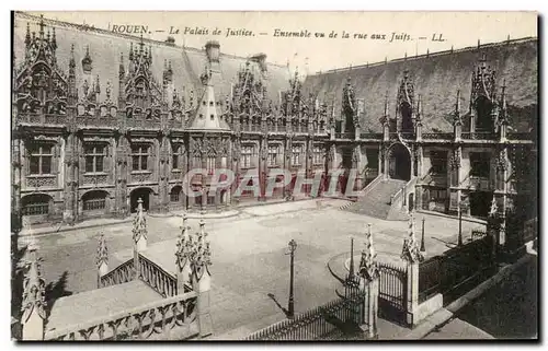 Cartes postales Rouen Plais de Justice Ensemble vu de la Rue aux juifs Judaica