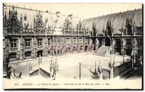 Cartes postales Rouen Plais de Justice Ensemble vu de la Rue aux juifs Judaica