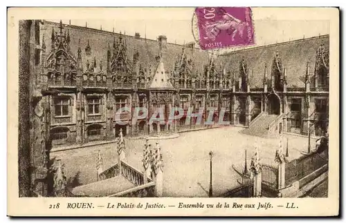 Ansichtskarte AK Rouen Le Plais de Justice Ensemble vu de la Rue aux juifs Judaica