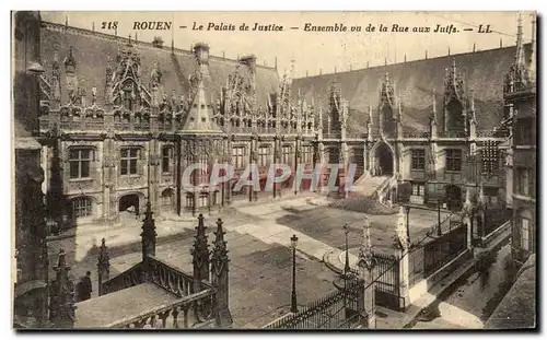 Ansichtskarte AK Rouen Le Plais de Justice Ensemble vu de la Rue aux juifs Judaica