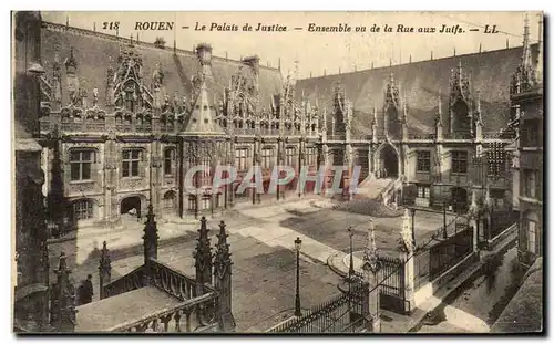 Cartes postales Rouen Le Plais de Justice Ensemble vu de la Rue aux juifs Judaica