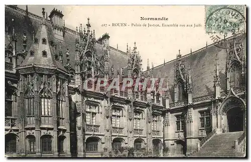 Cartes postales La Normandie Rouen Palais de Jutice cote de la Rue aux Juifs Judaica