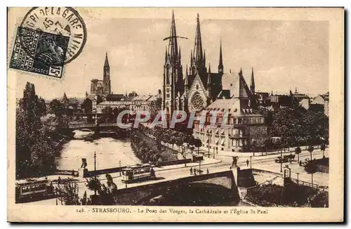 Cartes postales Strasbourg Le Pont Des Vosges La Cathedrale Et l&#39Eglise St Pani