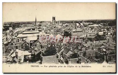 Cartes postales Troyes Vue Generale Prise De l'Eglise De La Madeleine