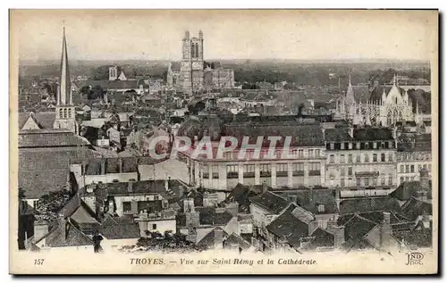 Ansichtskarte AK Troyes Vue Sur Saint Remy Et La Cathedrale