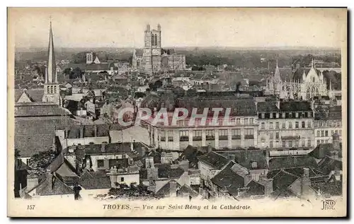 Cartes postales Troyes Vue Sur Saint Remy Et La Cathedrale