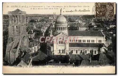 Cartes postales Tours Panorama De La Tour Charlemagne de La Basilique Saint Martin