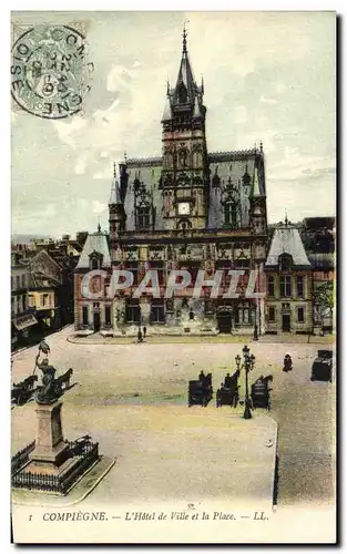 Cartes postales Compiegne L&#39Hotel de Ville et la Place