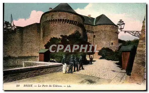 Cartes postales Brest La Porte du Chateau Militaria