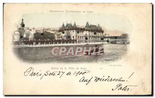 Cartes postales Palais de la Ville de Paris Exposition 1900