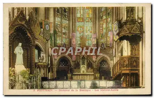 Cartes postales Pontmain Interieur de la Basiliqe Les Maitres Autels