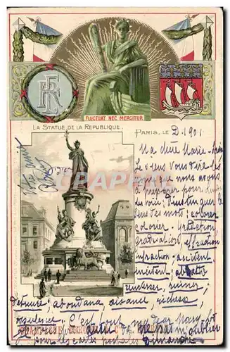 Cartes postales Paris Statue de la Republiquelion