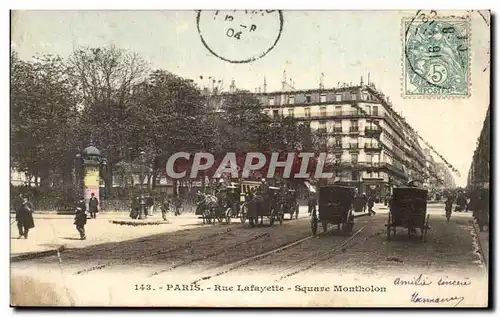 Cartes postales Paris Rue Lafayette Square Montholon