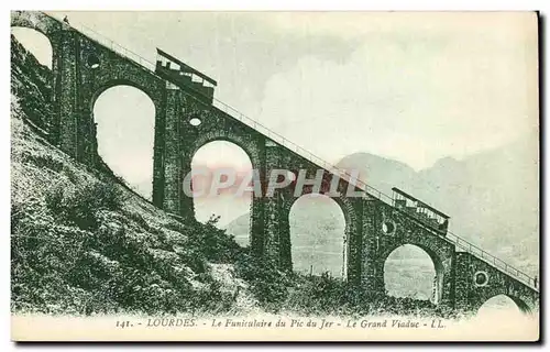 Cartes postales Lourdes Le Funiculaire du Pic du Jer Le Grand Viaduc