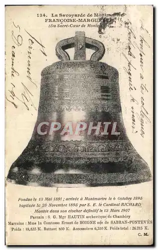 Cartes postales La Savoyarde de Montmartre Francoise Marguerite Savoyarde Cloche Bell Paris