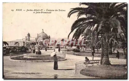 Ansichtskarte AK Nice Le Jardin Albert 1er fontaine Des Tritons Et Jetee Promenade