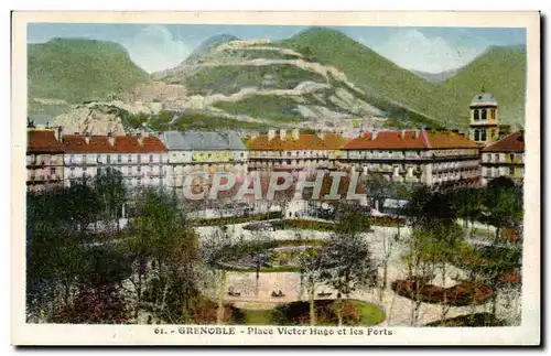 Cartes postales Grenoble Place Victor Huge et les Forts