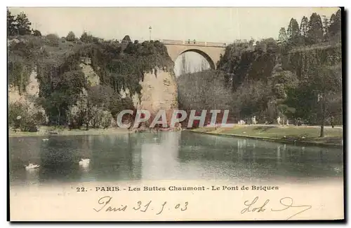 Ansichtskarte AK Paris Les Buttes Chaumont Le Pont de Briques