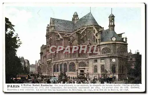 Ansichtskarte AK Paris L&#39Eglise Saint Eustache En S&#39elevant a cet endroit la chapelle de Sainte Anges L&#39