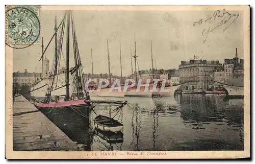 Cartes postales Le Havre Bassin du Commerce Bateaux