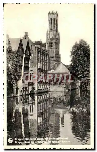 Cartes postales Brugge Halletoren Gezien de Rosenhoedkaai Bruges Tour du Beffori