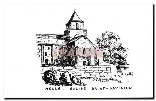 Cartes postales moderne Melle Eglise Saint Savinien